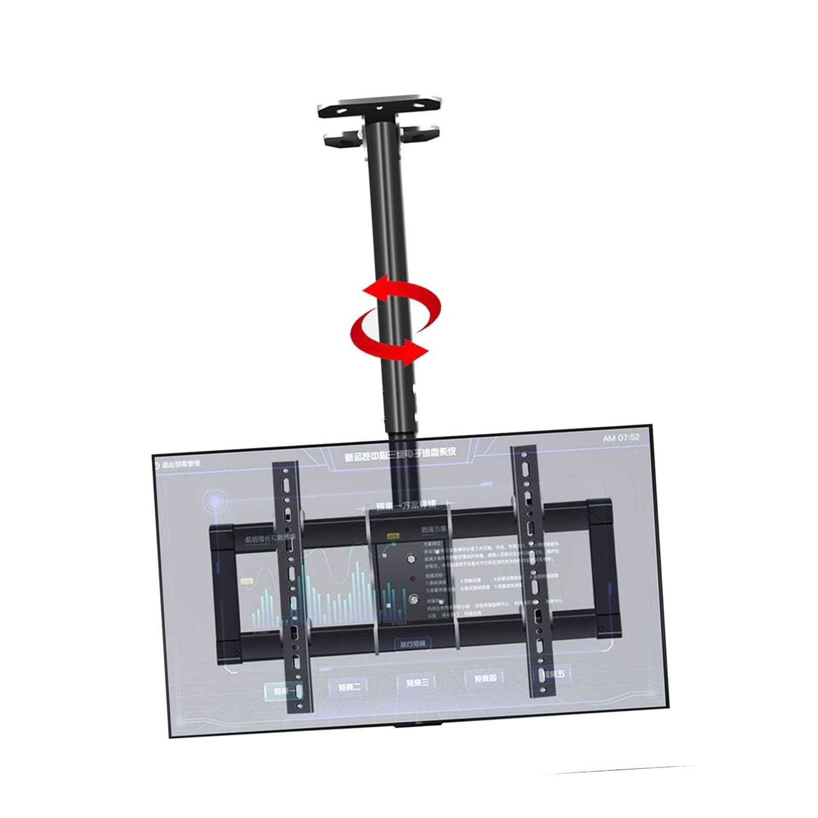 Support TV plafond télescopique suspendu pour regarder la télévision dans la chambre ou le salon
