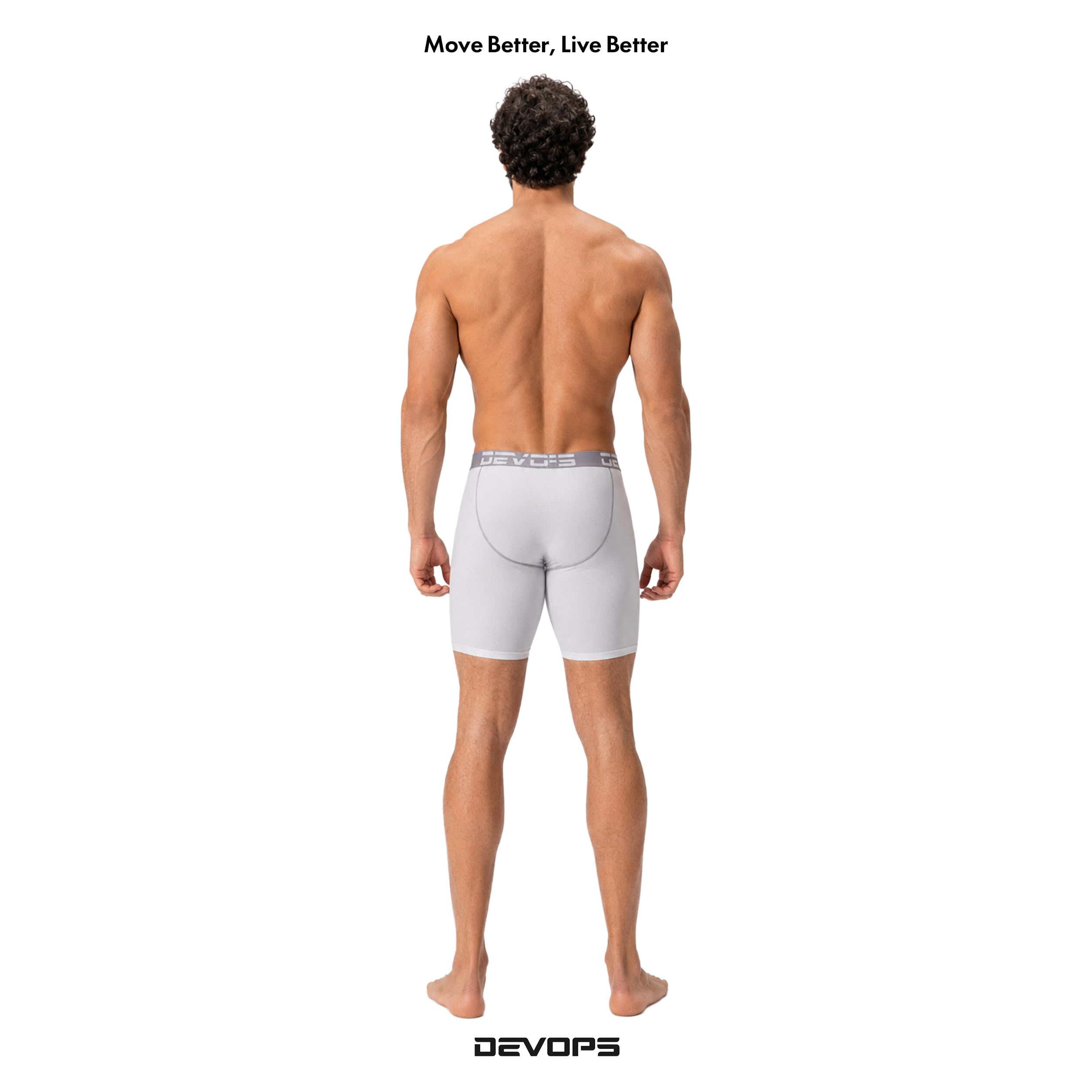 DEVOPS Ropa interior de malla seca fresca, para hombre, calzoncillos de 9 pulgadas (3 unidades) - - Small