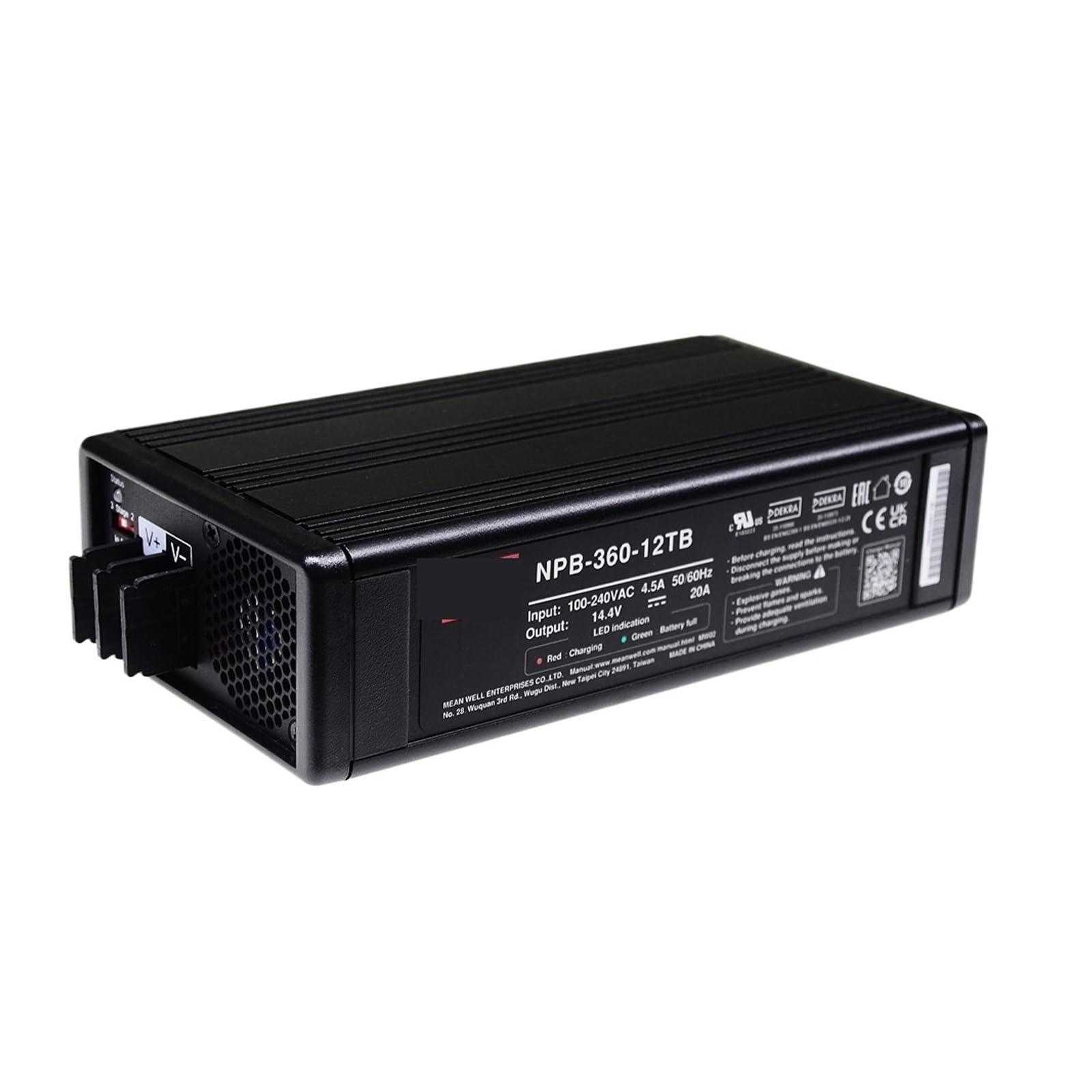 Chargeur de batterie NPB-360-24XLR doté d'une forte puissance de 360W en continu