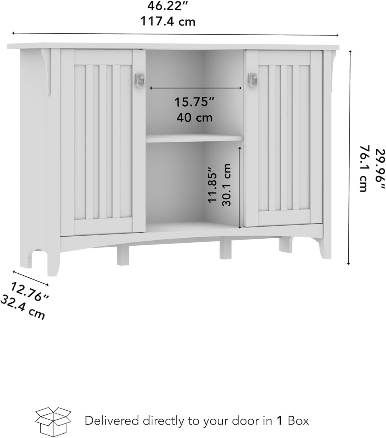 Bush Home Salinas Accent Storage Cabinet with Doors in Vintage Black