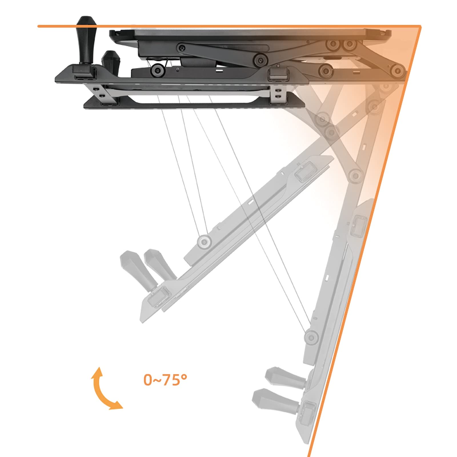tv Stand Controllo remoto intelligente TV Staffa 32 "-70" Pieghevole elettrico soffitto TV Montare la staffa a soffitto elettrica a flip, tiene fino a 77 libbre, max VESA 60. 0x400mm. .per casa, uffic