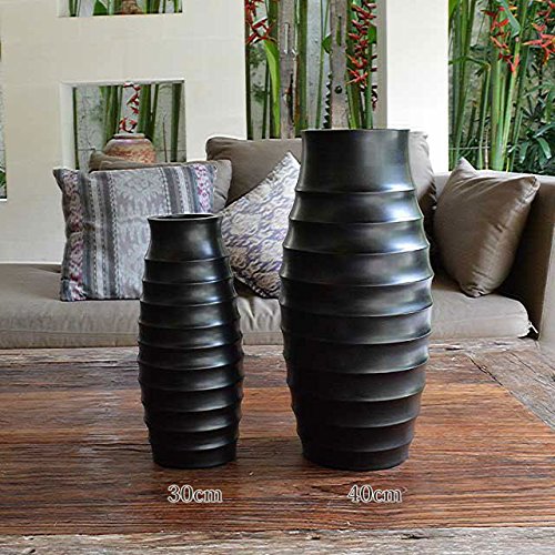 Amazon.co.jp: フラワーベース おしゃれ 黒 花器 花瓶 木製 バリ雑貨