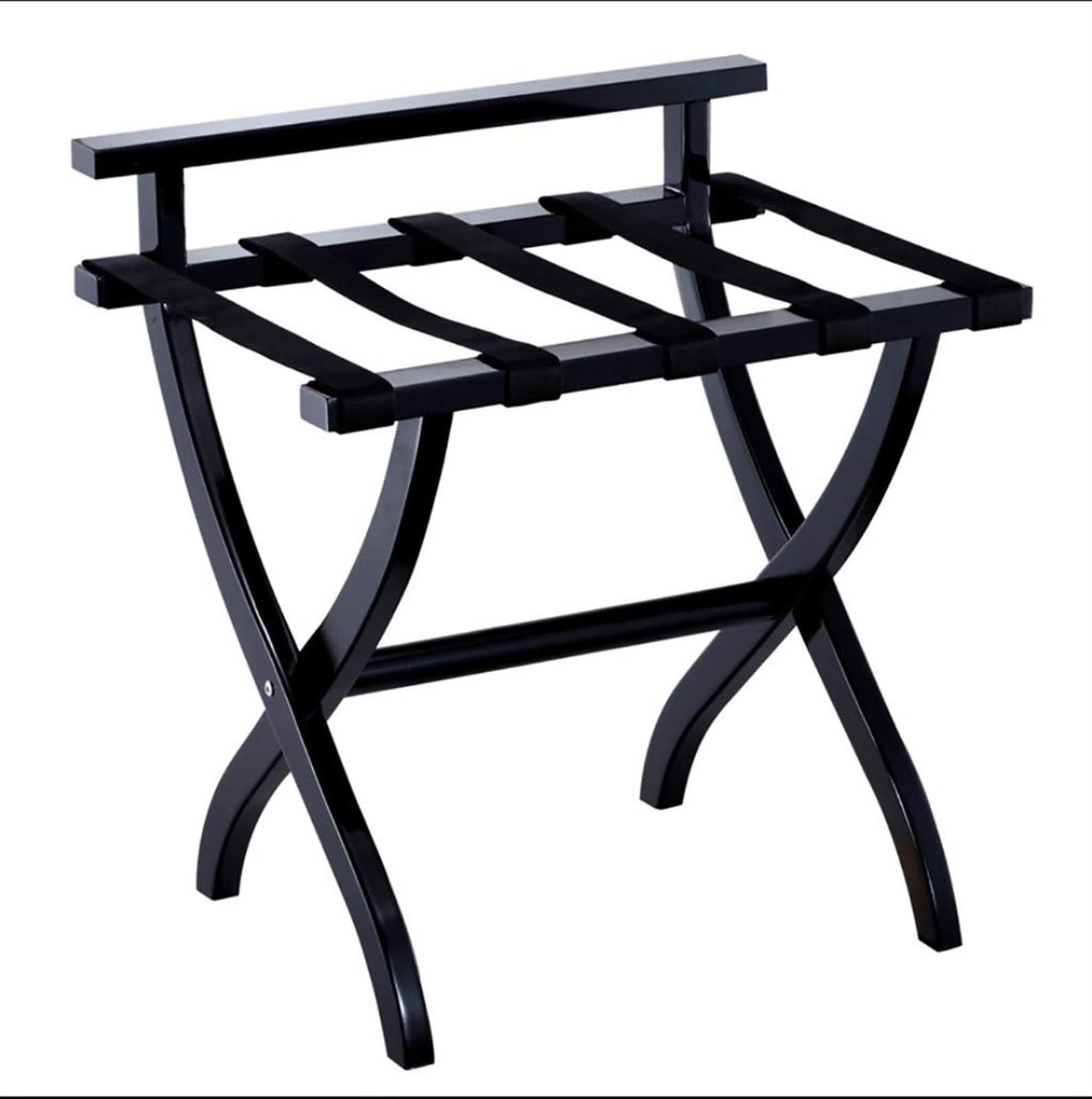 Support de valise noir pliant gain de place pour optimiser le rangement de la chambre d'amis