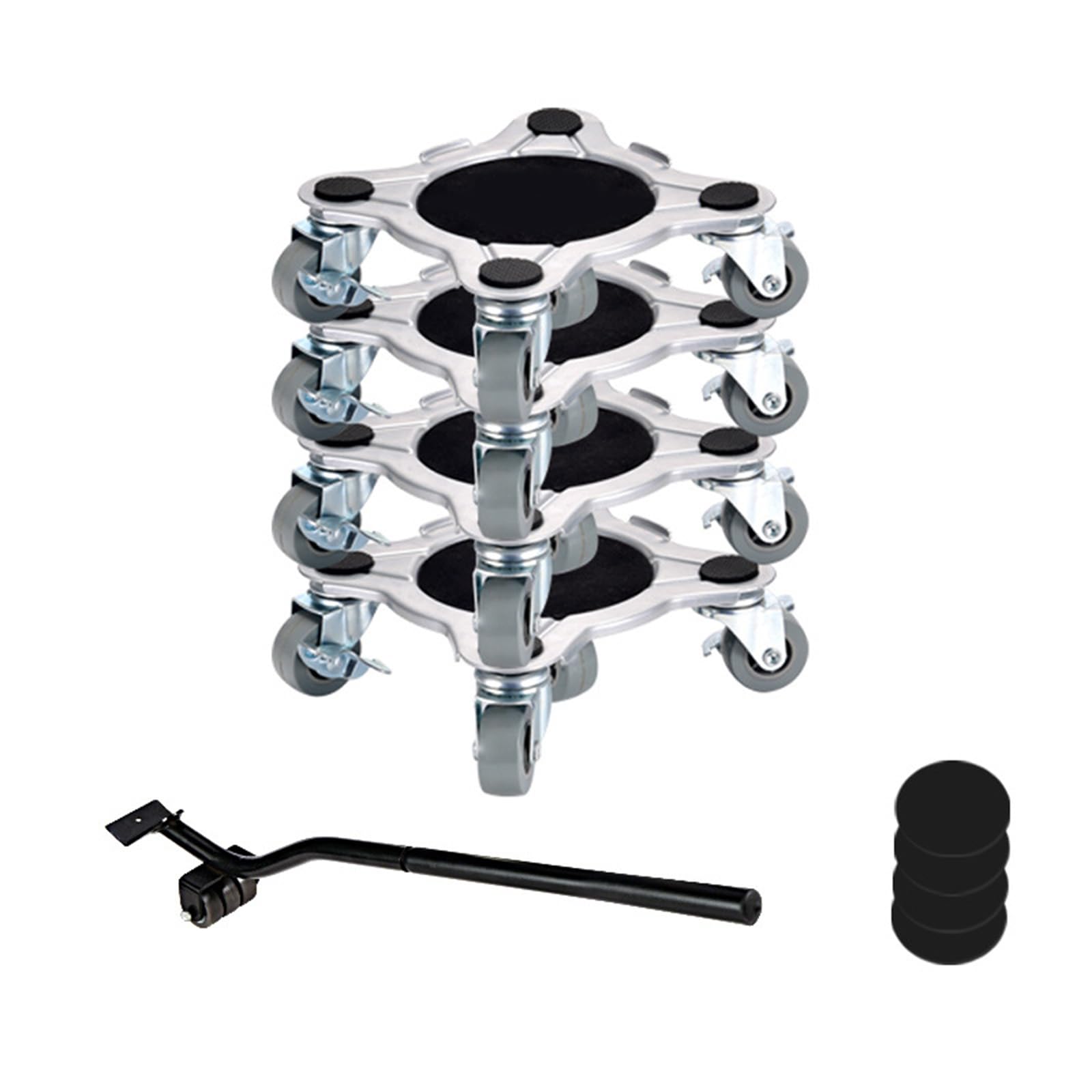 Msioytog Large Quadruped Set Furniture Movers Roller Set 360 Rotates Wheel Dollies For Heavy Objects Abs Wheel With Brakes Urniture Transport Rollers Secure Moving Trolley