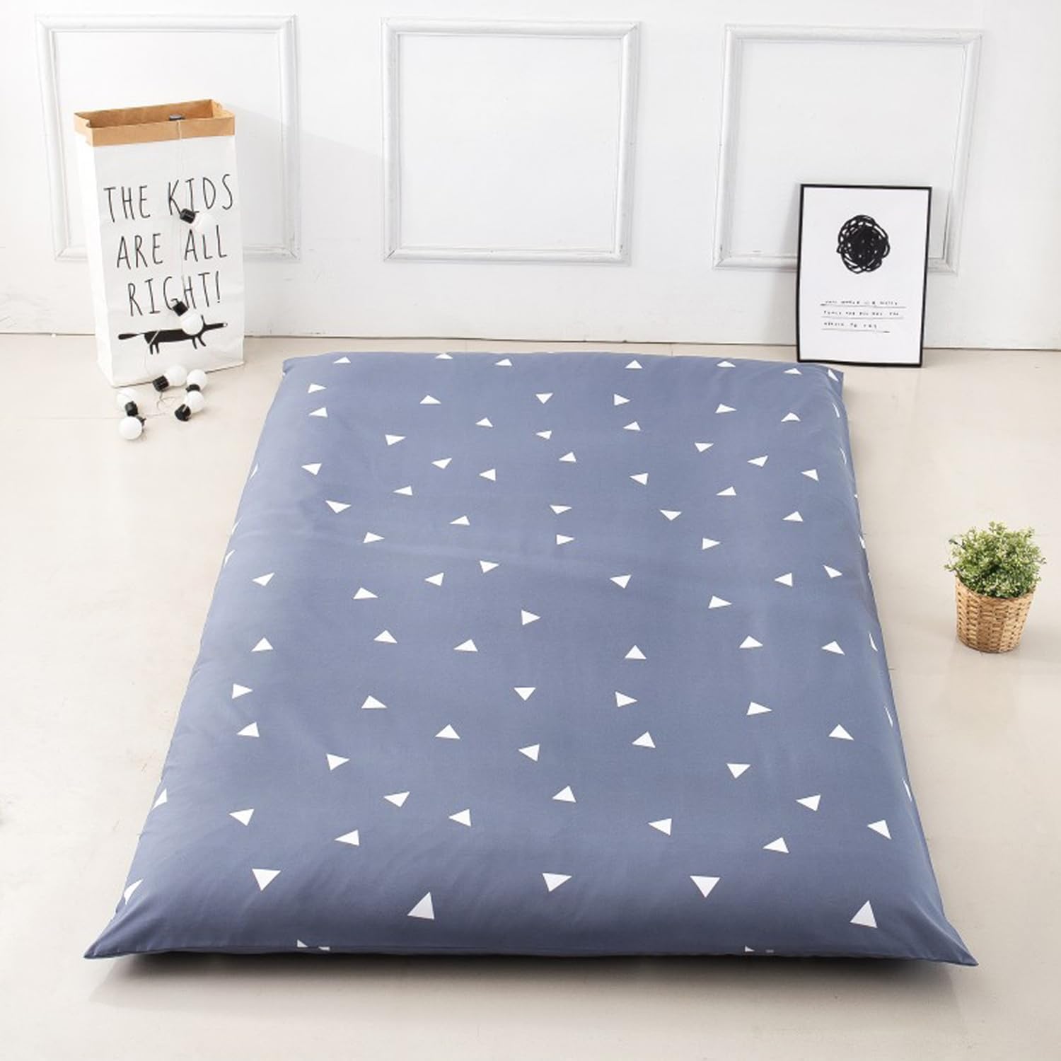 LDLCYCN Floor Futon Mattress Cover with Zipper Queen Japanese Floor Mattress Futon Cover Dustproof Mattress Protector Futon Slipcover Washable Soft Cover for Bedroom,P,150x200cm(QUEEN)