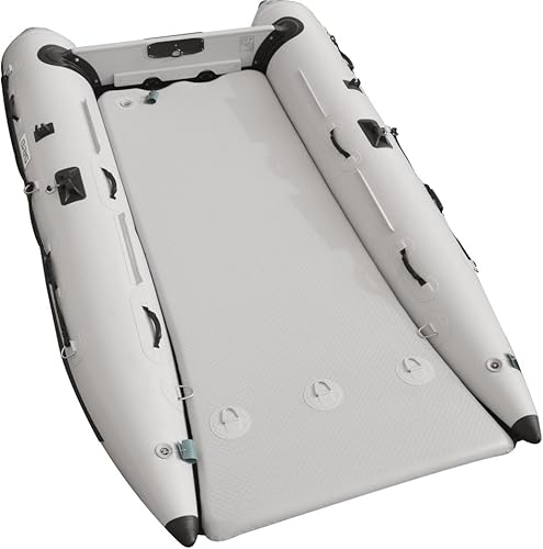 Miniatura 4 de BRIS Catamarán inflable de 11 pies, bote inflable para botes inflables, mini gatos, color gris