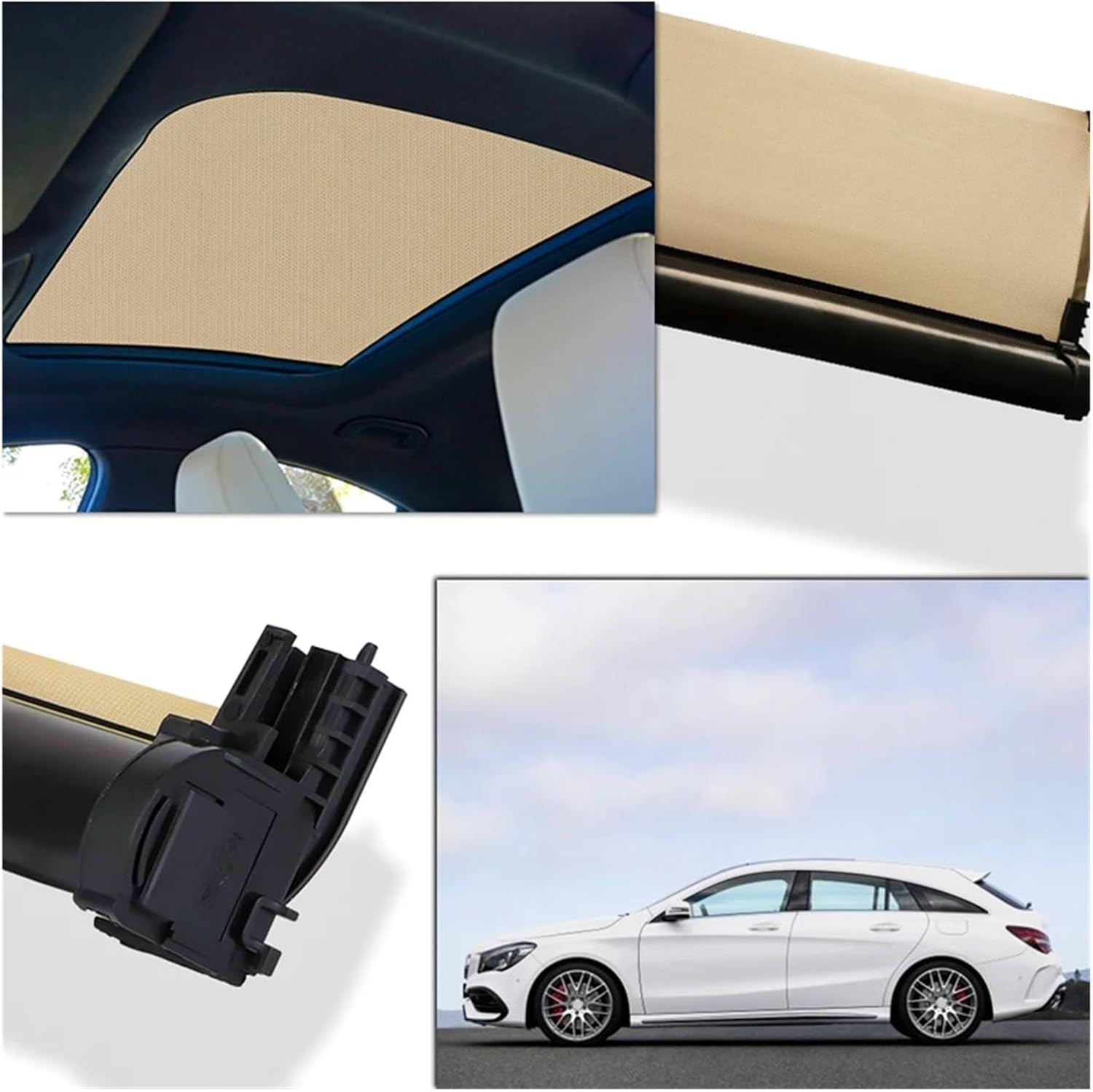 Sunroof Sunshade Curtain Car Sunroof Sunshade Curtain Cover A1767800040 Fit for Benz CLA Class X117 C117 CLA 180 200 220 250 260 45 2014-2016 Car Window Curtain ﻿(Black)