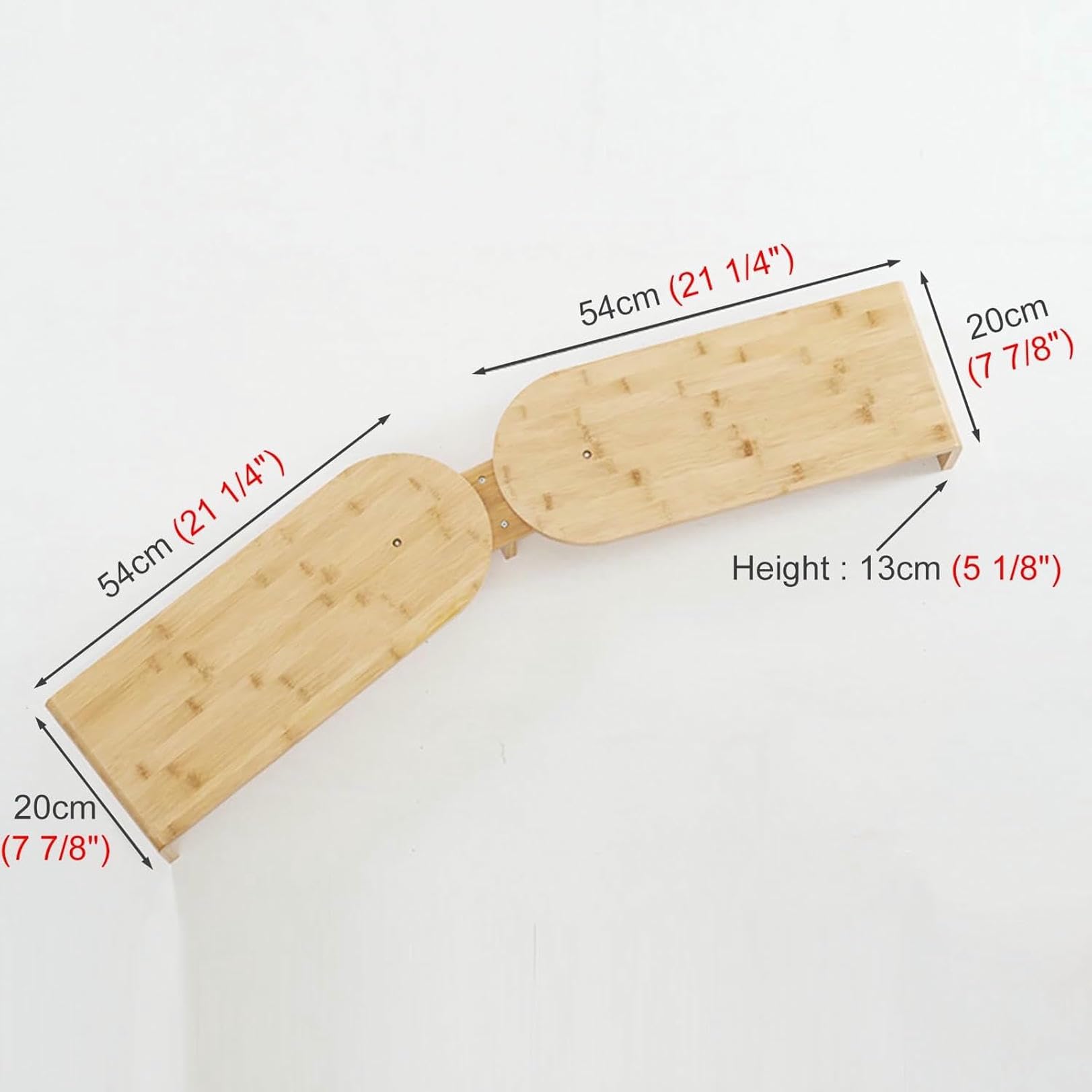 Supporto per Monitor angolare, Supporto Doppio per Monitor, Organizer da scrivania in Legno con Angolo Girevole, Supporto per Laptop/Stampante/PC