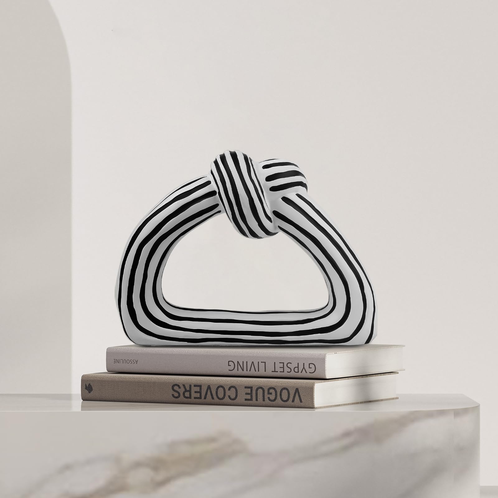 FAIRYBIRD White Home Decor Accents Knot Statue, Aesthetic Shelf Decor Accents for Living Room Accessories, Modern Coffee Table Decor, Abstract Sculptures Home Decorations for Bedroom Bookshelf