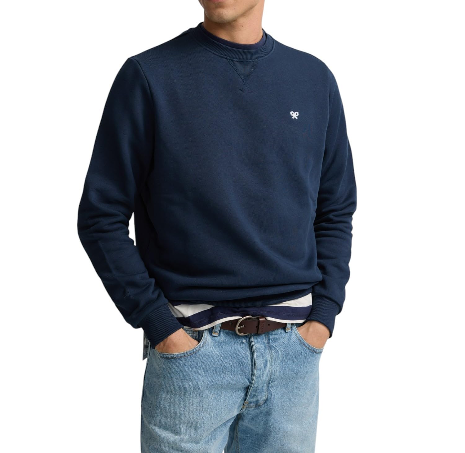 SILBON Sudadera Minilogo Azul Marino para Hombre Talla XS