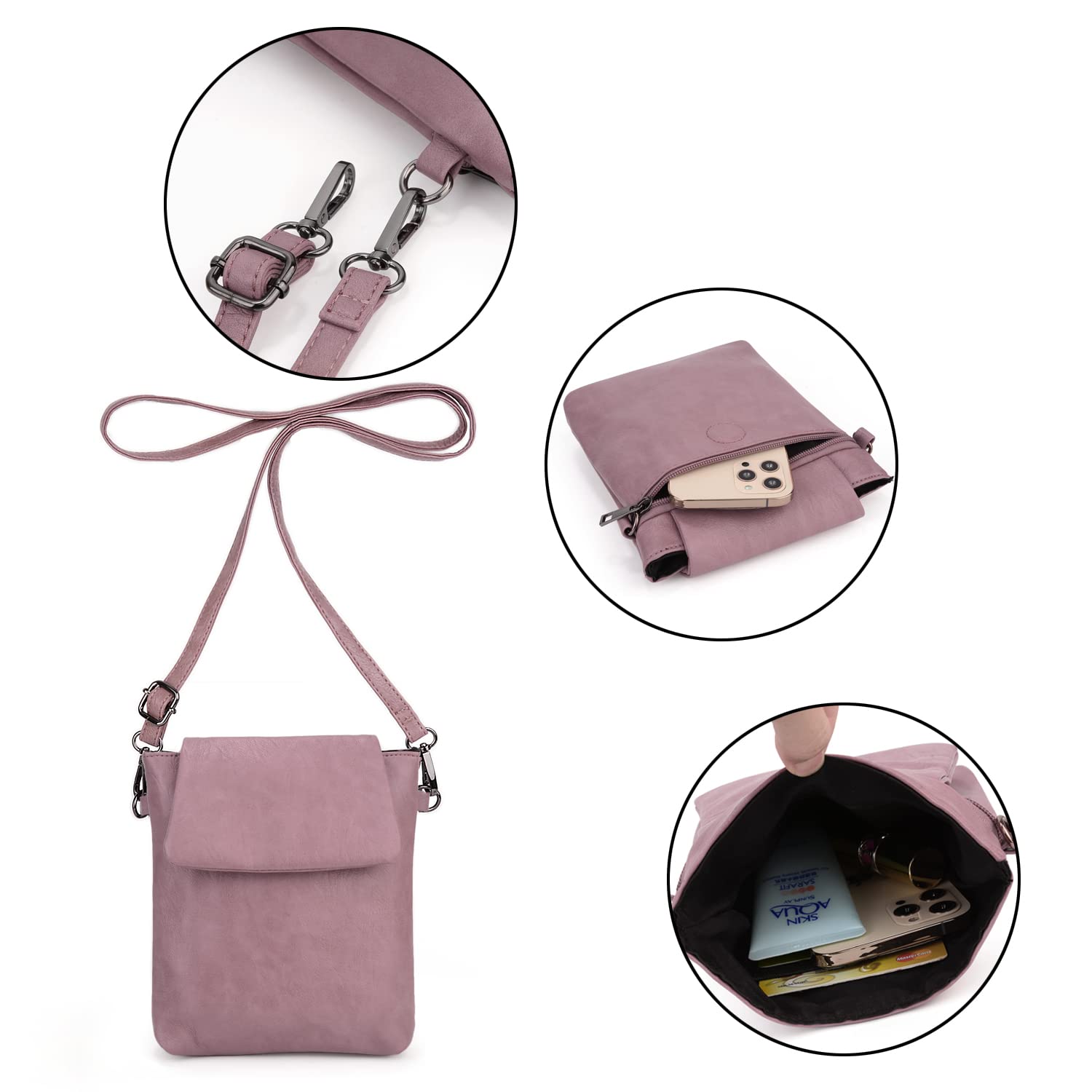 UTO Femme Sac à Dos avec Sangle Multi Poches Bien Organisé Similicuir Doux Vogue Cuir Synthétique