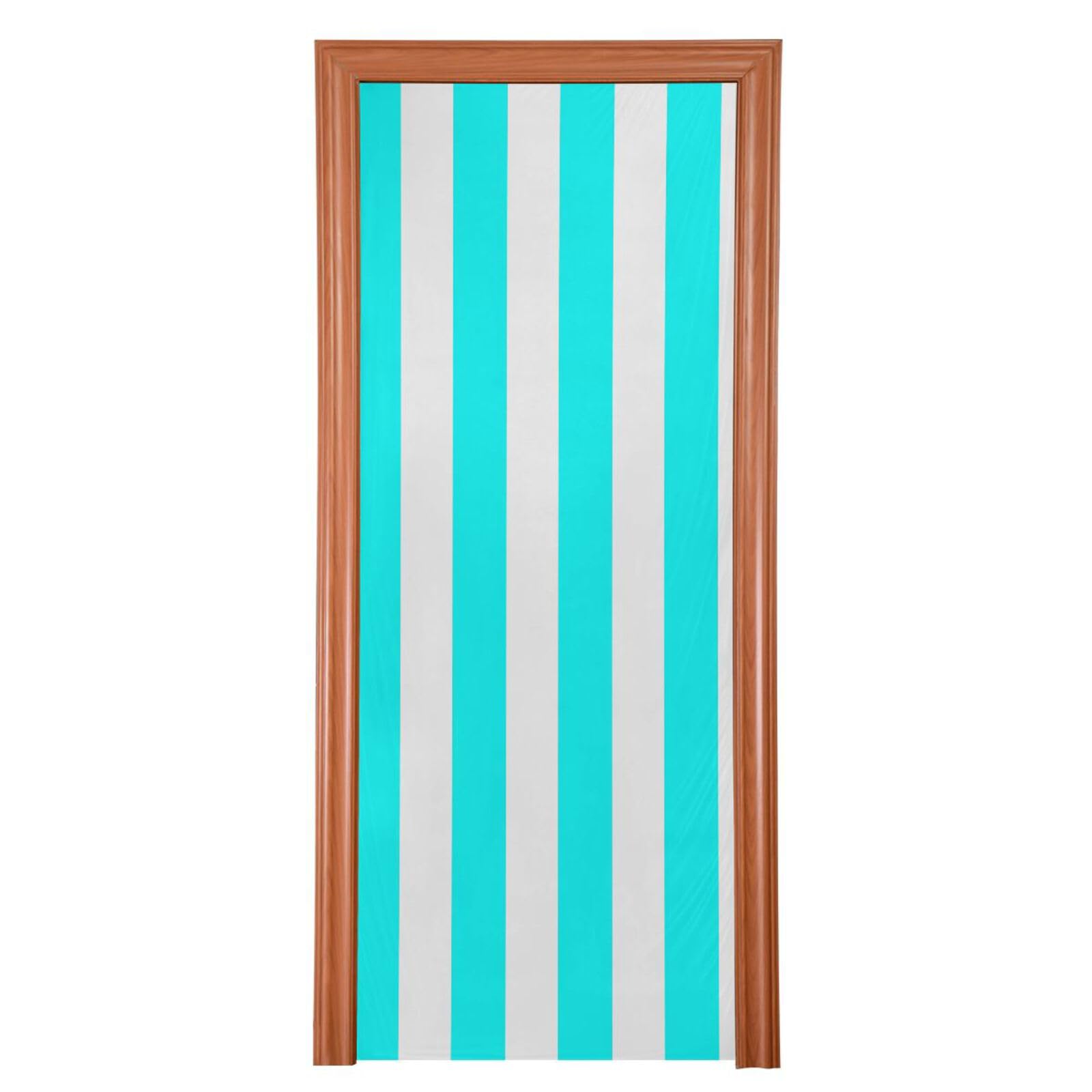Décoration de porte Noël couvre-porte rayures bleu blanc fête maison