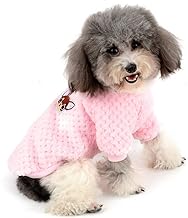 ZUNEA Pull pour Petit Chien/Chat Polaire Manteaux d'hiver Chaud Pull-Overs Animal de Compagnie Jumper Chiot Veste Chemise Sweat Vetement Chihuahua Yorkshire Rose L