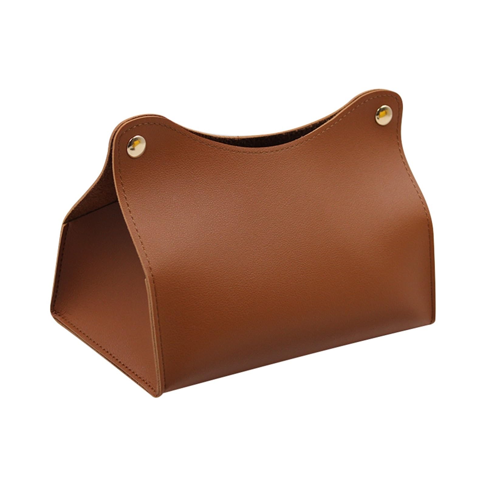 Leather Tissue Box Cover Car Tissue Box Holder Leather Center Console Armrest Napkin Sun Visor Backseat Case(Brown)
