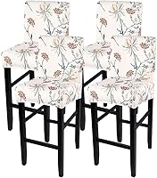 Vista 56 de SearchI - Juego de 4 fundas para taburetes de bar de jacquard, fundas elásticas y lavables para taburetes de bar, fundas para sillas de altura