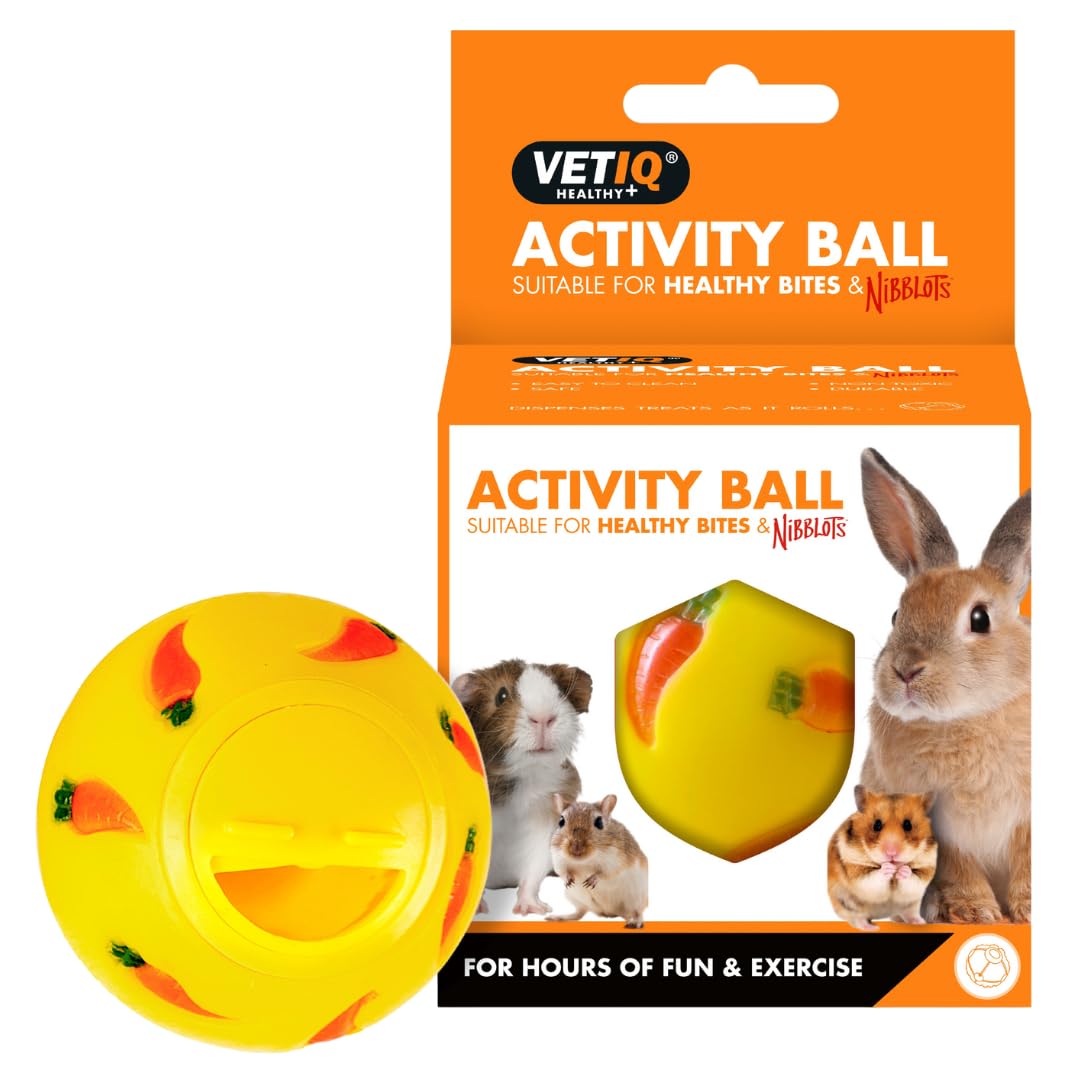 VETIQ Healthy Bites Activity treat Ball For Hours of Fun & Exercise For Small Animals, 7 cm Diameter (Pack of 1)