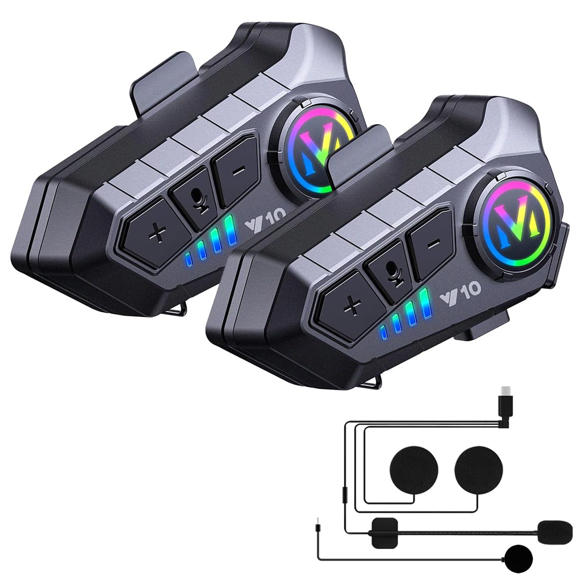 Auricular Intercomunicador para Moto Klack Y10 – Comunicación Bluetooth 5.3, Resistencia IPX6 y Sonido Hi-Fi (2 Unidades)