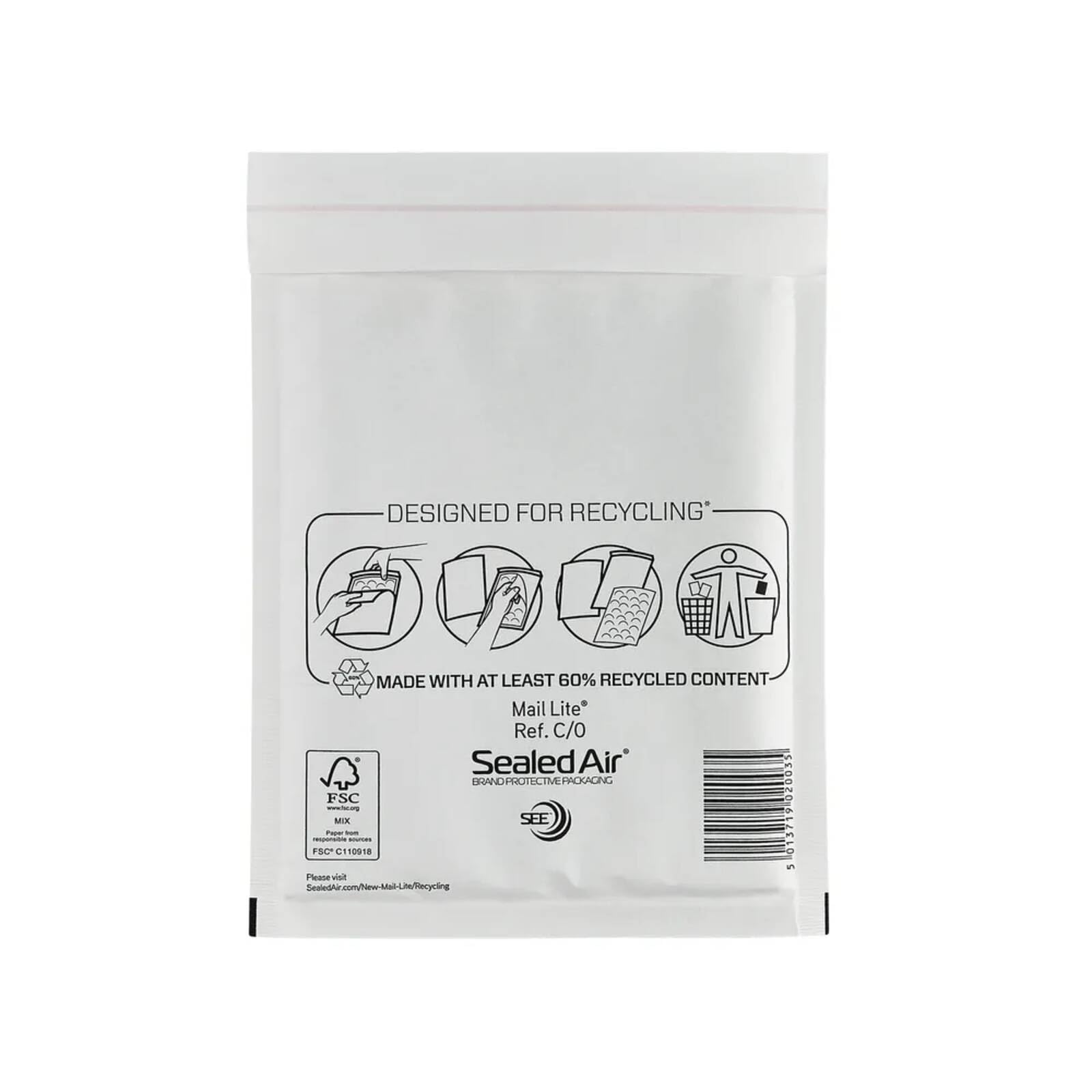 Mail-Lite 100 Mail Lite - C/0 - JL0 - Padded Envelopes 150 x 210mm 1 Boxes of 100 - White