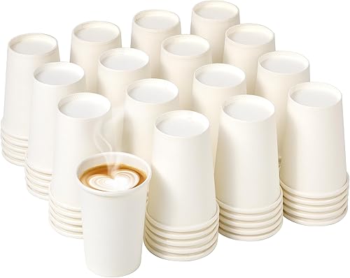 Fit Meal Prep Paquete de 1000 tazas de café de papel desechables de 16 onzas, tazas blancas calientes de primera calidad para bebidas