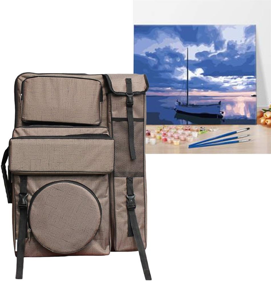 Sketch Board Bag Canvas Painting Easel Travel Sketch Bag Painting Tools Storage Art Supplies (Grey)
