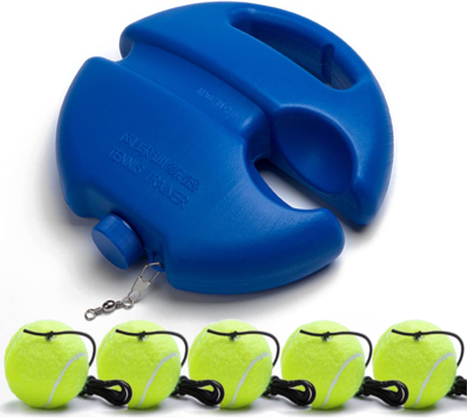 Adult Beginner Tennis Training Blue Equipment, Tennis Ball Trainer Rebounder Tennis Self Practice Ball on String for Outdoor