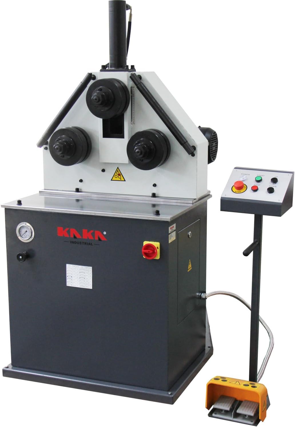 KAKA INDUSTRIAL Roll Bending Machine - Heavy Duty 3-Roll Profile Bender for Square Steel, Round Tube, Flat Bar and T-Section | Horizontal/Vertical Operation | Gear-Assisted Manual Press​ RBM-10