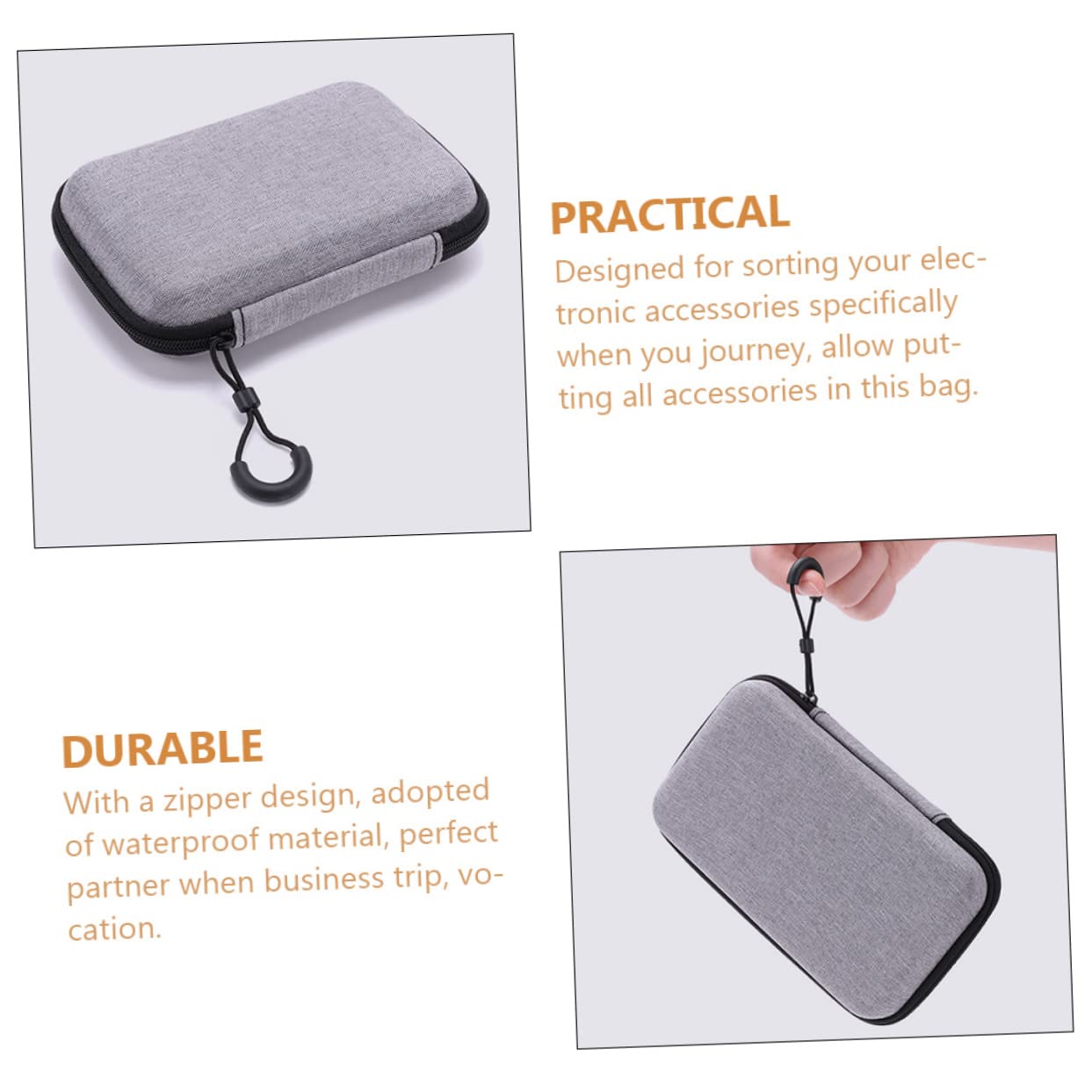 Toyvian 2pcs Multifunctional Storage Bag Travel Organizer Bags Earphone Case Hard Shell Suitcases Charger Cable Organizer USB Mic Charger Guitar Microphone Eva Outdoor Travel Bag
