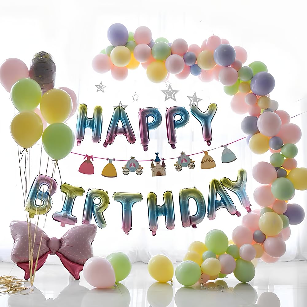 Happy Birthday-banner, achtergrond met 3 kleuren, feestdecoratieset voor verjaardag, jubileum, feest met extra groot verjaardagsteken, poster achtergrond voor vrouwen, mannen, meisjes, jongens (zwart