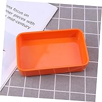 Vista 8 de Bandeja de utensilios Bandeja rectangular Plato de barbacoa de plástico Plato de olla caliente Vajilla Restaurante Hogar Buffet (naranja) Pallet