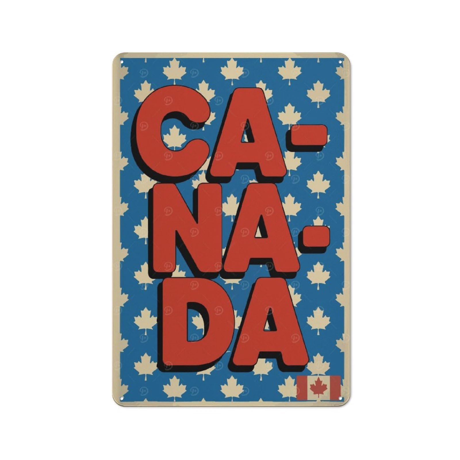 Junmoney Canada Day Metal Wall Sign 30X20cm Featuring For Garage Or Workshop, For Vintage Wall Decor Fans, For Metal Sign Collectors