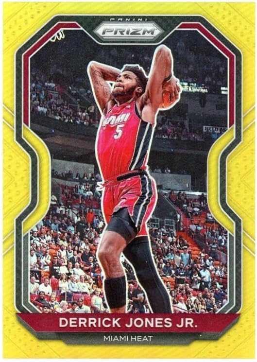 2020-21 PANINI PRIZM PRIZMS GOLD #55 DERRICK JONES JR. 1/10 MIAMI HEAT BASKETBALL OFFICIAL TRADING CARD OF NBA