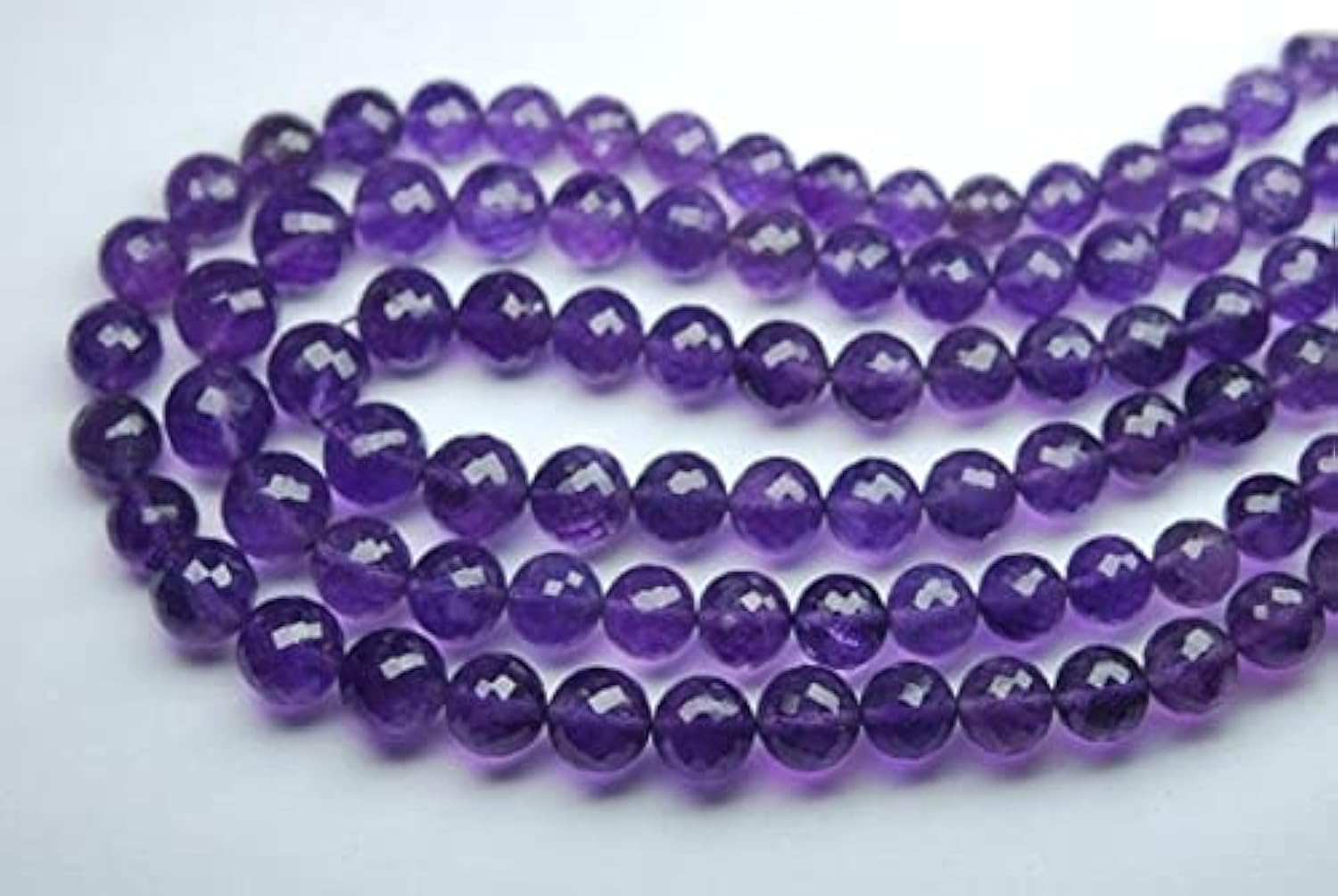 Améthyste violette naturelle en fil de 8 pouces perles rondelles micro facettées de 8-8.5mm