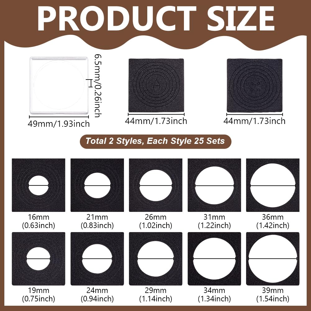 AHANDMAKER 50 Pcs Clear Square Silver Dollar Coin Snap Holders Coin Collection Case of 10 Size with Adjustable Gasket for Collectors American Silver Eagle Liberty Coins JFK Half Dollar - Image 2