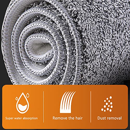 Image of 32 Inch Microfiber Mop Pads 6 Pack for Hardwood Tile Laminate Deep Clean | Reusable flat pads, fit 32 inch heads, comm /home, wet /dry, washable durable, deep clean hardwood /tile /laminate, floor essential.