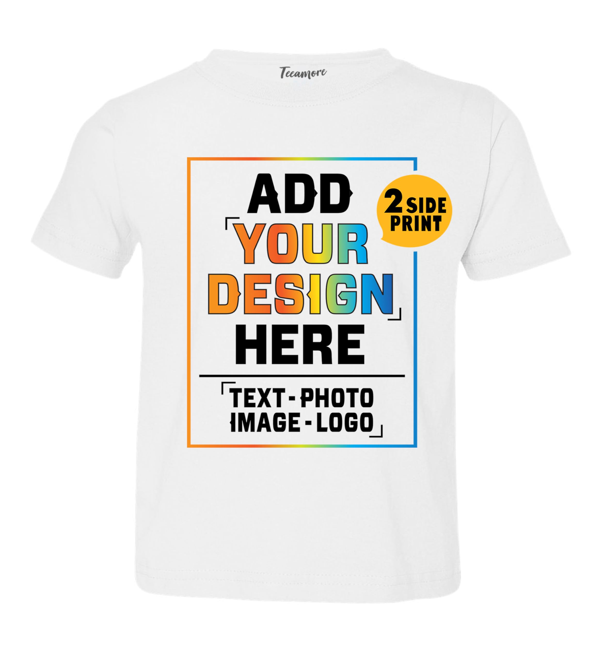 TEEAMORE Custom Front & Back Print T-Shirt Hoodie Sweatshirt Long Sleeve Tank Top with Your Image for Men Women Kids Baby