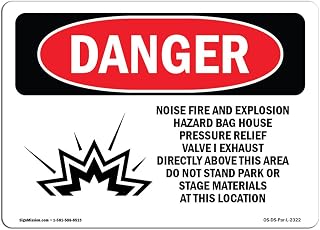 OSHA Danger Sign - Noise Fire and Explosion Hazard | Plastic Sign | Protect Your Business, Construction Site, Warehouse & Shop Area | Made in The USA