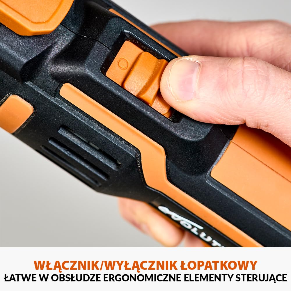 Evolution Power Tools R18MLT-Li Akumulatorowe narzędzie wielofunkcyjne 18 V uniwersalne i wielomateriałowe do cięcia, kształtowania, skrobania i szlifowania, akumulator nie wchodzi w skład zestawu