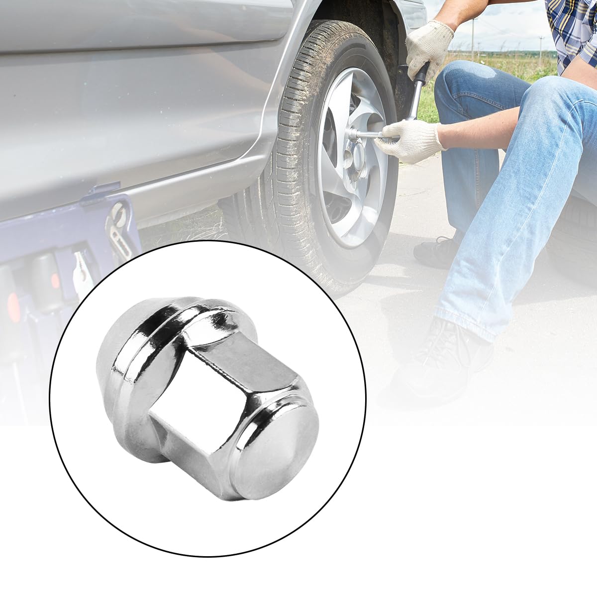 10 Tuercas de Rueda M14x1,5 hexagonales de 21 mm de Lado y 37 mm de Longitud, de Acero Plateado para Aplicaciones automotrices.