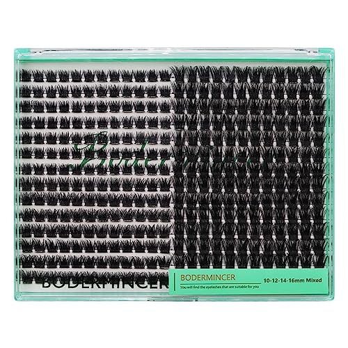 Bodermincer XXXL Tray 336PCS D Curl Cluster Lashes 10-12-14-16mm Mixed Length DIY Eyelashes Extension at Home (M01-D Curl 10-12-14-16mm Mixed)