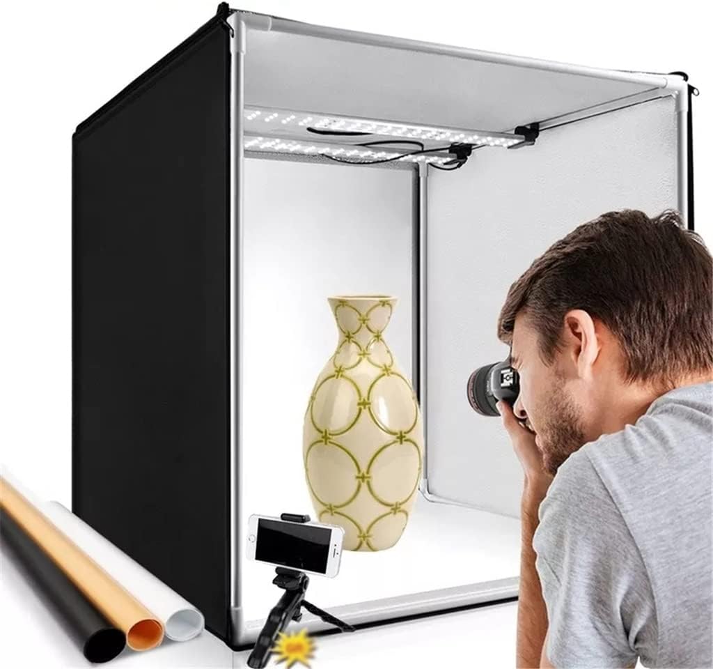 Foldable Light Box 80cm LED Photo Box Softbox Wiht 3 Colors Background for Studio Photography Shooting Soft Box Tent Box (D 80 * 80 * 80cm)