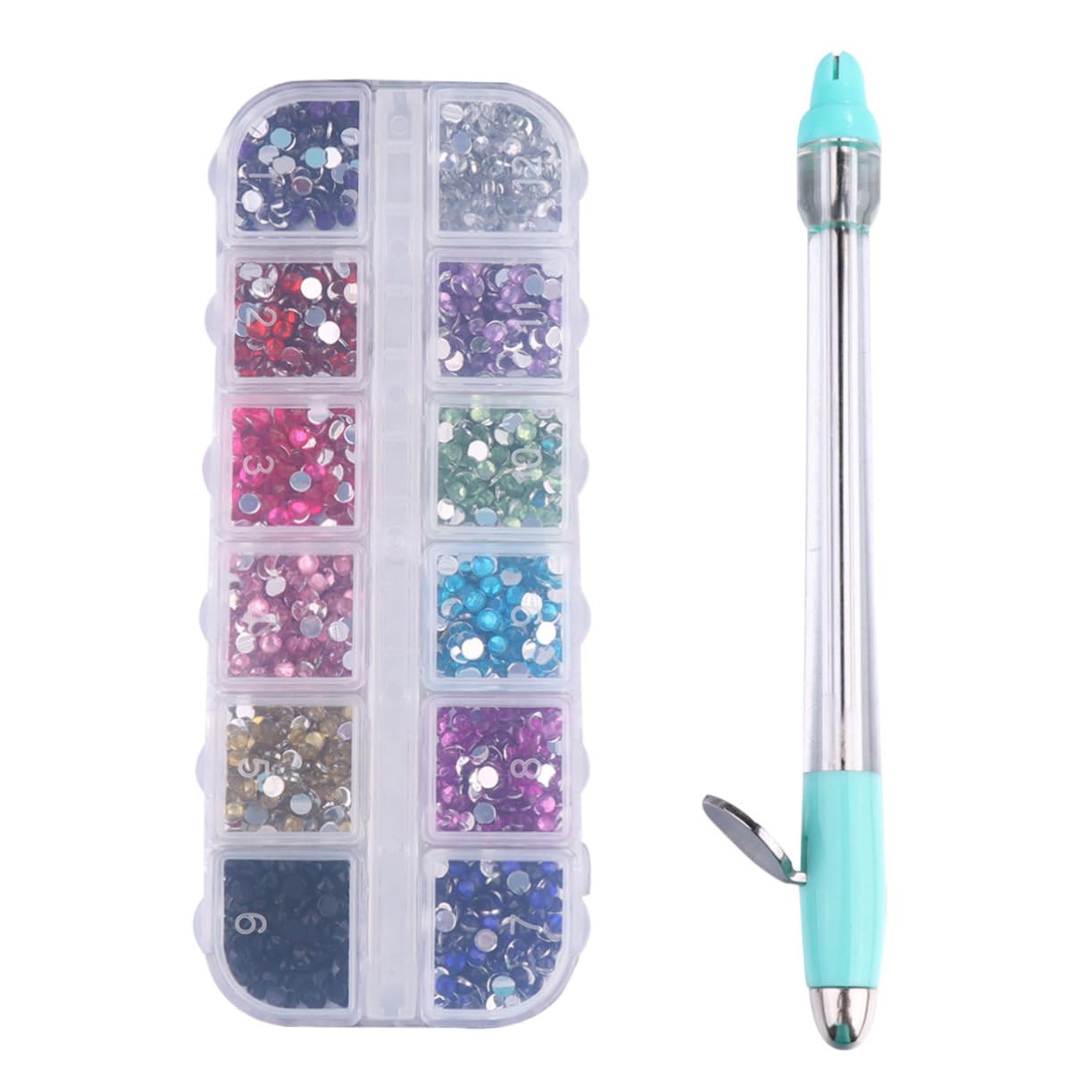 VICASKY 1 Set Multifunctional Nail Art Decoration Kit with Rhinestone Applicator Pen Manicure Tools for Stylish Home Salon Use for Beginners and Professionals