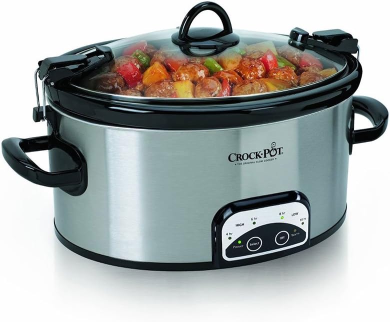 CrockPot 6Quart Programmable Cook & Carry Oval Slow Cooker, Stainless