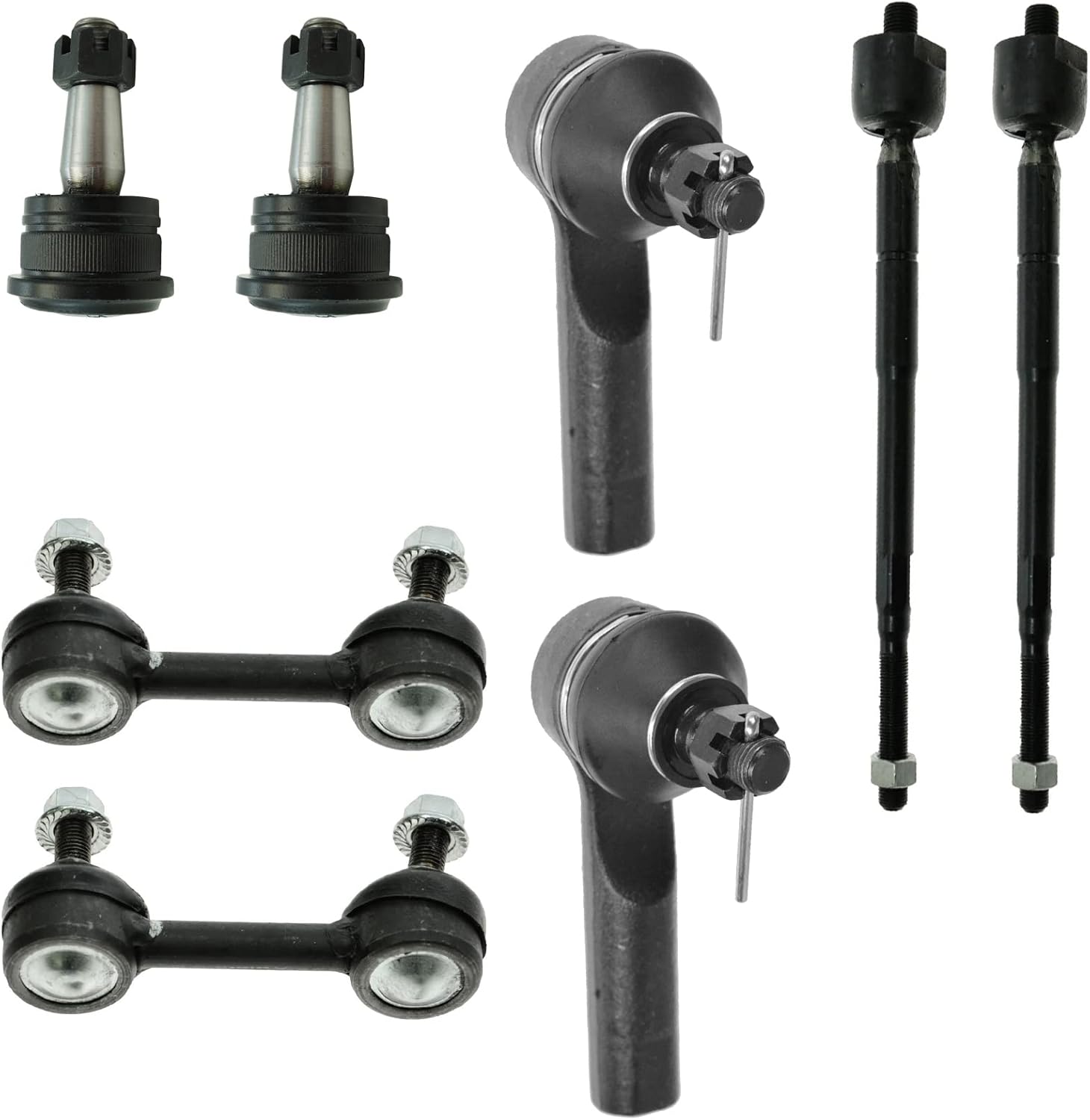 TRQ Front Steering & Suspension Kit Ball Joint Sway Bar Stabilizer Link Tie Rod Compatible with 1998-2001 Nissan Altima