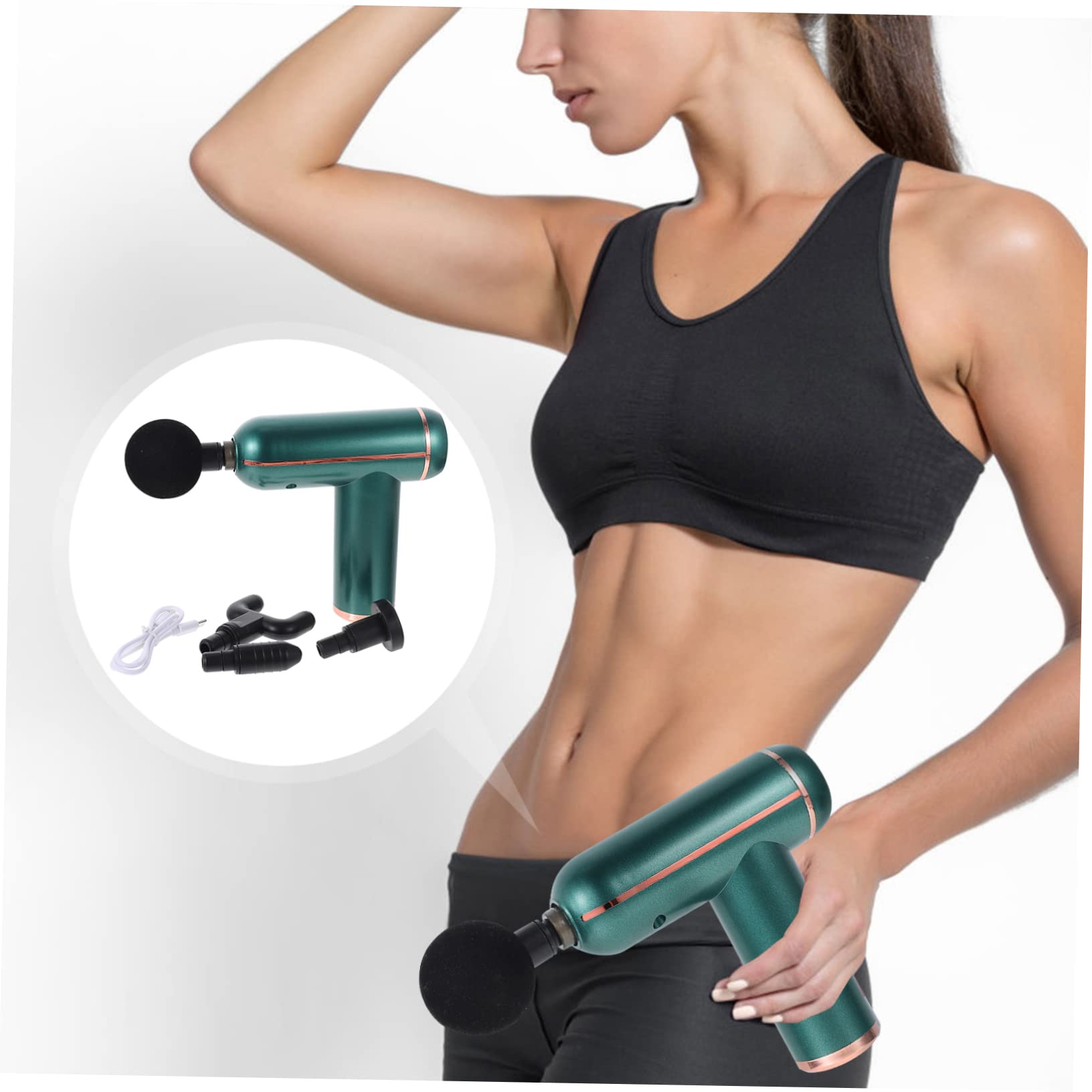 Pistola Massaggiatore Muscolare Mini USB Verde Plastico