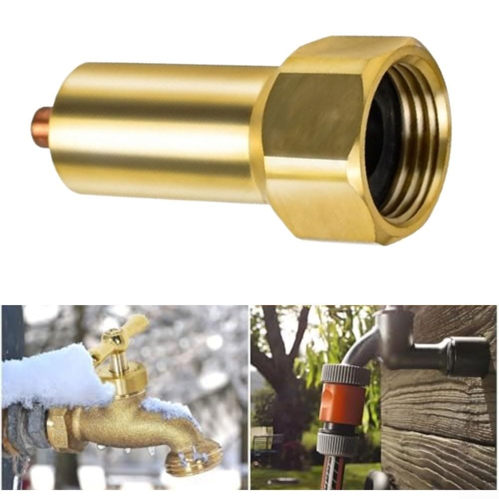 Válvula de grifo de latón resistente a las heladas, rosca Cali de 3/4 pulgadas, protección automática contra congelación, ideal para invernar mangueras de jardín y fontanería al aire libre