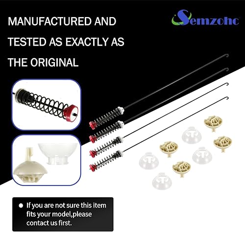 Miniatura 6 de W11130356 Kit de varilla de suspensión de 28.3 pulgadas compatible con lavadora Whirl-pool Ken-more Mag-tag - Reemplaza W10594084 W10735787
