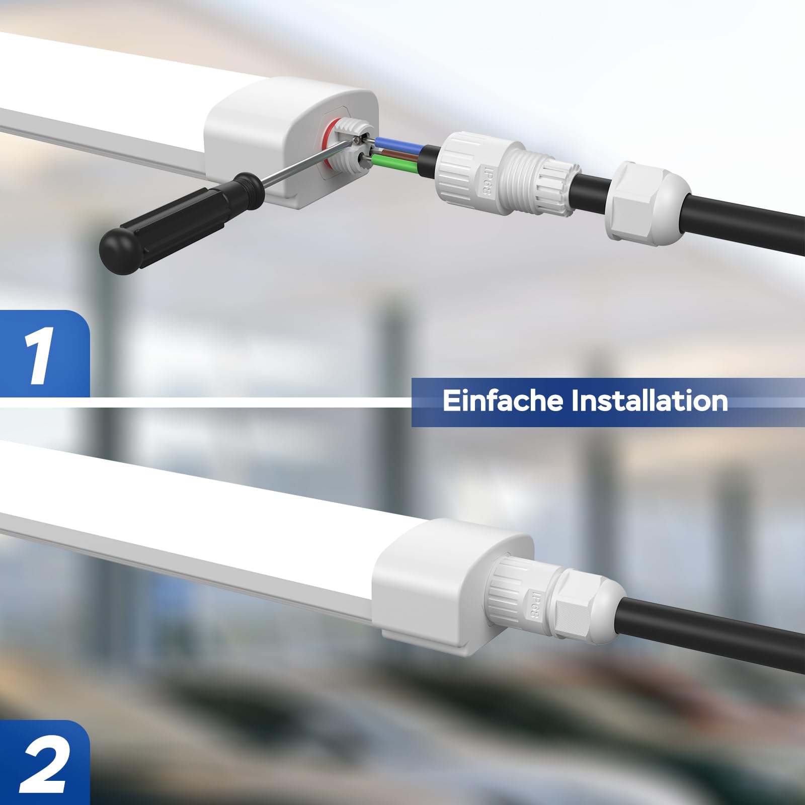 ANTENLICHT 5er Set LED Feuchtraumleuchte 120CM in Neutralweiß 4000K 36W 4000Lumen, IP65 Wasserdicht Nassraumleuchte Kellerleuchte Feuchtraumlampe für Werkstatt Flur Treppe Garage Abstellraum Büro