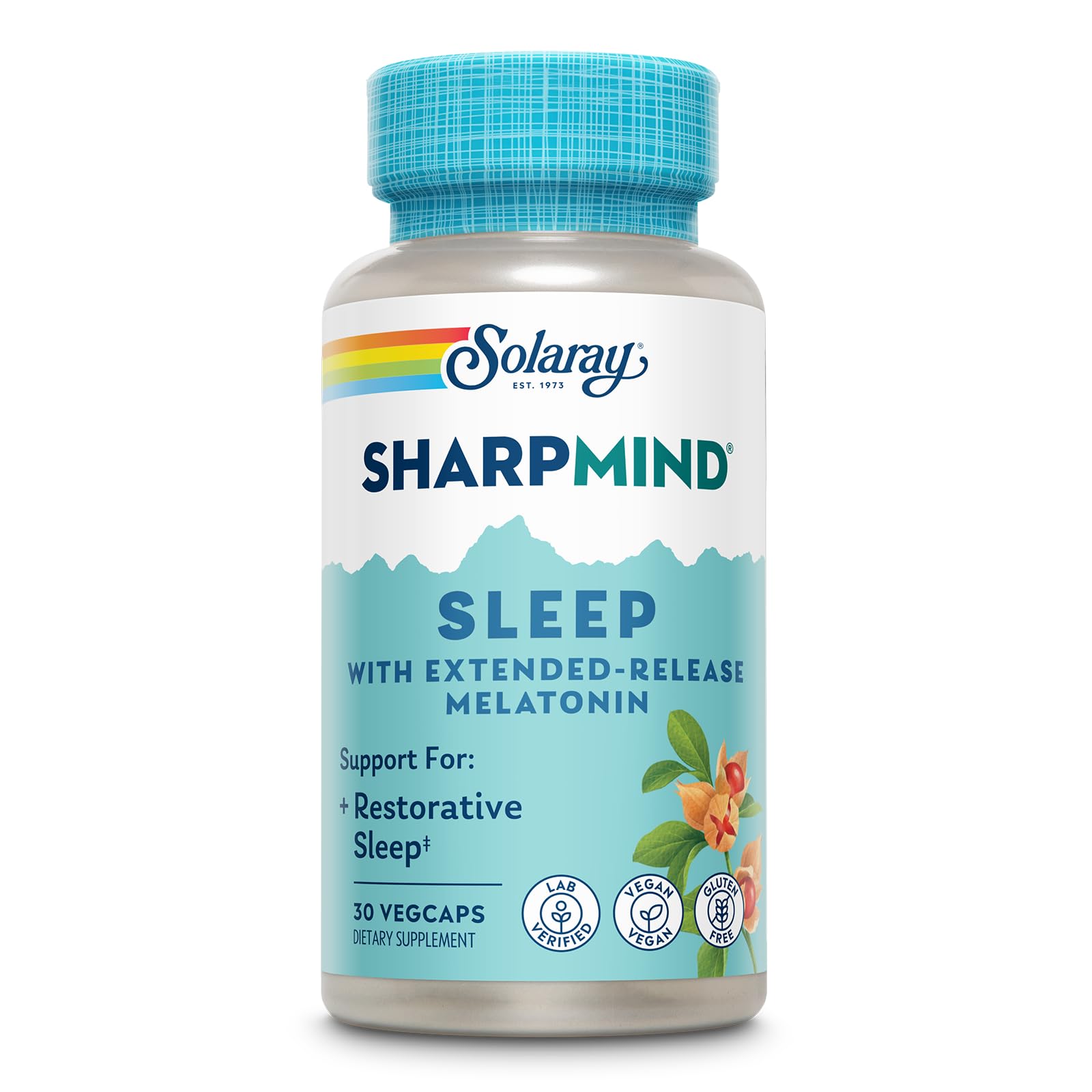 SharpMind Sleep, Nootropic Sleep Aid Formula - Nootropics Brain Support Supplement for a Calm Mood and Healthy Sleep with Slow Release Melatonin 3mg - 30 Servings, 30 VegCaps