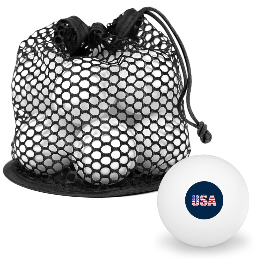 GRAPHICS & MORE USA Flag Novelty Table Tennis Ping Pong Ball 12 Pack with Storage Bag