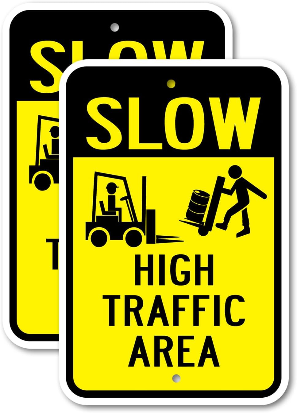 (2 Pack) Slow Speed Bump | 12" X 18" Heavy-Gauge Aluminum Sign | Rust Free Aluminum, Weather Resistant, Waterproof, Fade Resistant, 2 Pre-drilled Holes